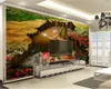 3D写真の壁紙壁画の大きなきのこの蝶のエルフカスタムファンタジー屋内キャラクターの装飾の壁紙