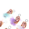 12cm leksaker mjuk interaktiv baby dockor leksak nyckelkedja docka nyckelring för tjejer nyckel ring hållare mobiltelefonremmar