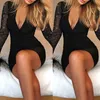 Casual Jurken Mode Vrouwen Jurk Sexy Deep V Bandage Bodycon Black Long Sleeve Avond Party Club Mini Rinestone Dames