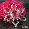 50pcs / mycket transparent 6 kronblad akryl snöflinga diy charm jul dekoration tillbehör kristall klara två hål snöflinga julklapp