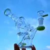 Unieke Recycler Glas Bong Hookahs Dikke Base DAB Olie Rig Bongs Sidecar Water Pijp Douchekop PERC met Kom XL-1972