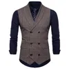 Custom Made Vente Chaude Marié Gilets Britanniques Simple Boutonnage Double Boutonnage Hommes Gilets À Carreaux Slim Casual Fête De Mariage Marié Gilet