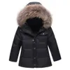 Kinderen winterpakken jongens meisjes duck down down jas bib broek 2 pc's kleding set thermische kinderen warme dikkere jas sneeuw slijtage parka