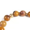 Bracelet de perles de haute qualité pour Homme et Femme, breloques, œuf naturel, pendentif en cristal Huangshi, élastique, 8MM