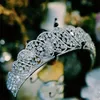 Prenses Taç Yarışması Tiara Zirkon Şık Kafa Düğün Gelin Saç Aksesuarları Takı Gümüş Balo Headdress Süsleme Şapkalar Parçası