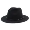 Mode-100% Wol Women Outback Felt Gangster Trilby Fedora H met brede rand Jazz Godfather Cap Szie 56-58cm X18