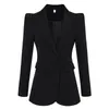 프리미엄 새로운 스타일 최고 품질의 오리지널 디자인 여성의 성격 슬림 블레이저 재킷 어깨 어깨에 한 버튼 블레이저 아웃웨어 231d
