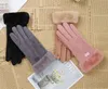 Gants fuzz en daim à écran tactile pour femmes, automne et hiver chauds et épais, points de couleur unie pour les gants de cyclisme