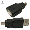 Zwart USB 2.0 Een vrouw tot Mini USB B 5pin Male Plug OTG Host Adapter Converter Connector