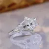 Warme vergulde sterling zilveren ovale witte zirkoon ring DJSR641B US maat 7,8; Klassieke vrouwen 925 zilveren plaat met zijstenen ringen sieraden