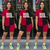 Modische Sommer-Shorts, zweiteilige Outfits, Black Lives Matter, Buchstaben-T-Shirt, T-Shirt + Shorts, Trainingsanzug, Damen-Trainingsanzug, kurzärmeliger Sportanzug