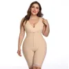 Plus Size 6XL Latex Women's Body Shaper Post Liposuction Girdle Clip Zip Bodysuit Vest Waist Shaper Reductoras Shapewear T200608