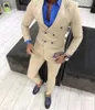 Smoking da sposo beige di nuova moda smoking da sposo doppiopetto smoking da uomo eccellente giacca da uomo formale giacca da ballo (giacca + pantaloni + cravatta) 2564