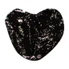 Sublimering Magic Sequins Blank Heart Shape Pillow Case Pure Hot Transfer Printing DIY Personliga Skräddarsydda Gåvor Grossist 46 * 42cm