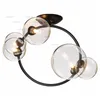 Creative Glass Bubble Lampa Sufitowa Minimalistyczny Pierścień Iron Hotel Restauracja Bar Lobby Aisle Balkon Sypialnia Lekki Luksusowe oświetlenie