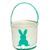 4 colores 2019 Nueva cesta de conejo de Pascua Bolsas de conejito de pascua Bolsa de asas de lona con estampado de conejo Canastas de dulces de huevo 6277502