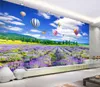 カスタム壁紙3 dラベンダーの花の海の美しい風景絵画リビングルームの寝室の背景の壁の装飾の壁紙