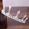 Lüks Gümüş Renk İnci Diadem Gelin Koronal başlıkiçi Rhinestone Tiara Crown Düğün Saç Takı Aksesuar