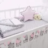 Berço do bebê amortecedor atado trançado de pelúcia berço decoração presente recém-nascido travesseiro almofada cama júnior sono pára-choques 2 metros whi174k