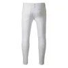 2024 модные новые мужские джинсы стрейч разрушенный рваный дизайн Hombre на молнии узкие брюки белый фиолетовый