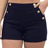 Short taille haute pour femmes Streetwear été décontracté pantalon court grande taille fermeture éclair bande élastique pantalon chaud dame Ap81