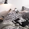 Juegos de cama con estampado de leopardo negro Niños Adultos Duvet Funda de cama Hoja de cama Almohada Reina King Conjunto de cama Conjunto de ropa de cama Moda