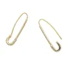 unique designer paperclip safety pin studs fashion elegant women jewelry gold filled delicate cz earring 2020 new