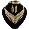 NEW Fashion Wedding Bridal Crystal Rhinestone Jewelry Sets African Beads Dubai Gold Color Statement Jewellery Costume