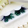 3D False Feather Eyelashes Natural Fake Eye Lashes Strip Eyelashes Färgade ögonfransförlängningar för parti 6 Colors4670514