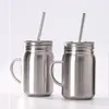 Nouveau design Grand Capacité de 700 ml Singel Singel Tockier avec paille, Tasse à café en acier inoxydable écologique portable