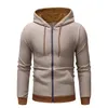 Cardigan à capuche avec fermeture éclair en treillis pour homme, sweat-shirt à manches longues, haut pull, nouvelle mode, grande taille, automne