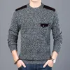 2019 ny mode varumärke tröja för mens pullovers slim passform jumpers stickade o-hals höst koreanska stil casual kläder man