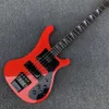 Atacado personalizado vermelho 4-corda da guitarra 4003 baixo, picaretas Rosewood preto e hardware baixo elétrico, fornecer a personalização