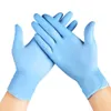 100 pz/scatola gomma nitrilica confortevole monouso guanti in nitrile guanti da esame guanti senza polvere blu chiaro