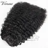 VMAE No Spargimento Peruviano Vergine Coda di Cavallo Clip Elastico Cravatte Coulisse Naturale Nero 3A 3B 3C Crespi Ricci Veri Estensioni Dei Capelli Umani