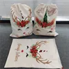 Kerstmis grote canvas snoep geschenk tas voor kinderen sacks Santa Claus rode groene kleur trekkoord tassen 08