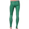 Männer Glänzende Fischschuppen Gedruckt Mid Rise Elastischer Bund Skinny Leggings Strumpfhosen Club Party Festival Rave Tanzkostüm1 Men039s4664266