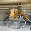 빈티지 자전거 프레임 슬리버 700C 고정 기어 트랙 바이시클 단일 속도 52cm Fixie inlcude 바구니