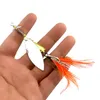 tüy kancalarla Metal Spinner Bait 8.4cm 13.2 g spinner jig Balıkçılık cazibesi VIB Bıçaklar Döndür Spinnerbaits