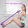 4 Tube Long Resistance Bands Sit-up Expander Elastic Bands Yoga Pilates Equipment Home Operting Workout Fitness Gum Pedal Pull Rope