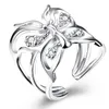 Epacket DHL Plated sterling silver Butterfly zircon ring DASR035 US size Open adjustable;women's 925 silver plate With Side Stones Rings