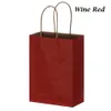 5 Pcs/pack Recyclable Kraft Papier Sac Cadeau Sac Avec Poignées Boutique Magasin Emballage De Noce Sac À Main Shopping