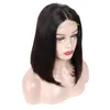 4x4 Spitzenfront-Echthaar-Bob-Perücken mit vorgezupftem Haaransatz, brasilianisches reines glattes Haar, Spitzenverschluss-Perücke für schwarze Frauen, Mittelteil