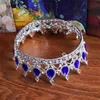 Tocados de novia barrocos con cuentas brillantes, corona nupcial adornada con diamantes de imitación de cristal, accesorios de Tiaras para cabeza de princesa en venta