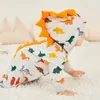 Baby Boys Rompers Kids Long Sleeve Cartoon Dinosaur Belesuits Hooded Infant Girls 100 Cotton Romper Boy Clothing B025949490