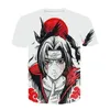 2019 Verano Nuevo Japón Anime Naruto Uchiha Sasuke Itachi 3D T Shirt Hombre O-cuello Dibujos animados Tee Tops Hombres / Mujeres Cool Harajuku Ropa