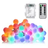 Edison2011 Remote Timer Waterproof 10M 100 LED Outdoor Globe String Lights 8 Modes Battery Operated Frosted White Ball Christmas Fairy Light