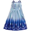 Crianças neve rainha cosplay fantasia princesa vestido para menina borla saia traje festa de natal de halloween crianças vestidos de inverno