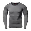 Mode-Nouvelle arrivée Chemise de compression à séchage rapide T-shirt d'entraînement à manches longues Vêtements de fitness d'été Couleur unie Bodybuild Gym Crossfit