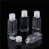 30ml Tom Hand Sanitizer Pet Plastflaska med Flip Cap Trapezoid Formflaska för sminkborttagare Desinfektionsmedel LIQ